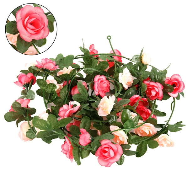 2.5m Artificial Flower Silk Rose Leaf Garland Vine Ivy Home Wedding Garden Deor